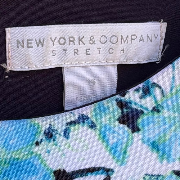 NY&C Floral Sheath Dress Navy Size 14 - Picture 3 of 4
